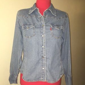 Levi's button down denim shirt